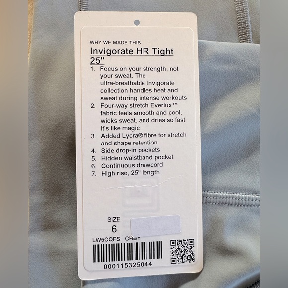 Lululemon Invigorate HR Tight 25” Size 6 - Picture 4 of 4
